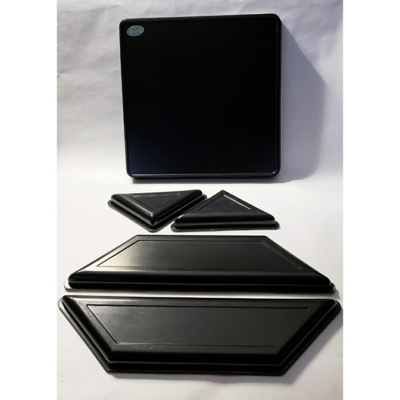 TOYO Black Lacquer 5 pc Snack Tray set - Picture 5 of 8
